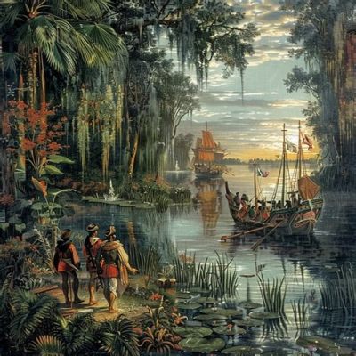 La Découverte de la Floride par Ponce de Léon : Une fresque vibrante d'exploration et de mystère !